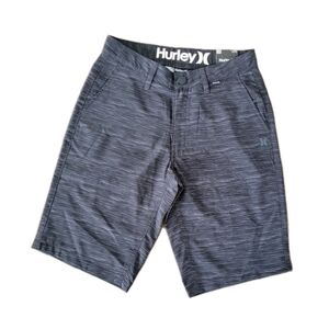 NEW Hurley Hybrid Walkshorts Men's Size 28 Black Heather Stretch Reflective NWT